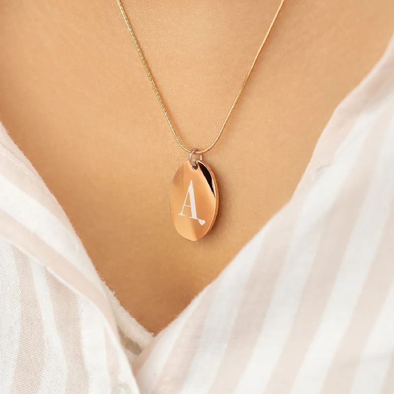 Women's Earrings – Elegant Designs for Every Personality--Initials Oval Necklace