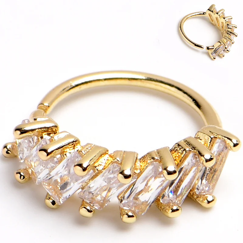 Minimalist Gold Nose Rings -20 Gauge 5/16 Gold Toned Princess Cubic Zirconia Bendable Hoop Minimalist Gold Nose Rings -20 Gauge 5/16 Gold Toned Princess Cubic Zirconia Bendable Hoop