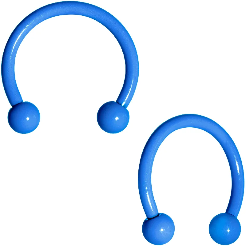 Women's Earrings – Elegant Designs for Every Personality--16 Gauge 3/8 Blue Glow in the Dark Horseshoe Curved Barbell Set Women's Earrings – Elegant Designs for Every Personality--16 Gauge 3/8 Blue Glow in the Dark Horseshoe Curved Barbell Set