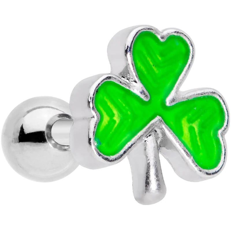 Women's Earrings – Elegant Designs for Every Personality--16 Gauge 1/4 Green St Patricks Day Shamrock Cartilage Tragus Earring Women's Earrings – Elegant Designs for Every Personality--16 Gauge 1/4 Green St Patricks Day Shamrock Cartilage Tragus Earring