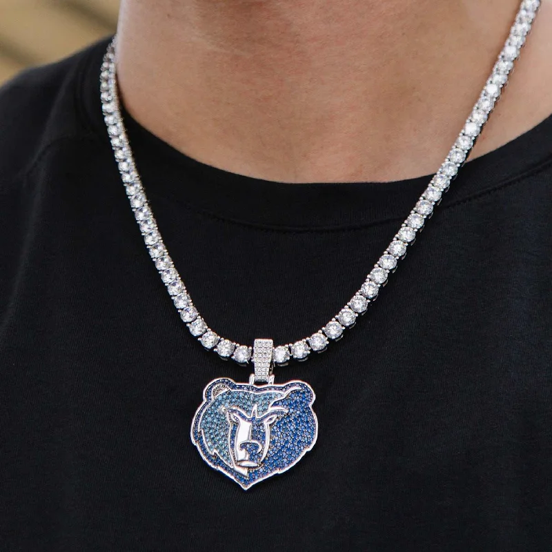 Exclusive Men's Necklaces & Pendants for the Modern Gentleman-Memphis Grizzlies Official NBA Logo Pendant Exclusive Men's Necklaces & Pendants for the Modern Gentleman-Memphis Grizzlies Official NBA Logo Pendant