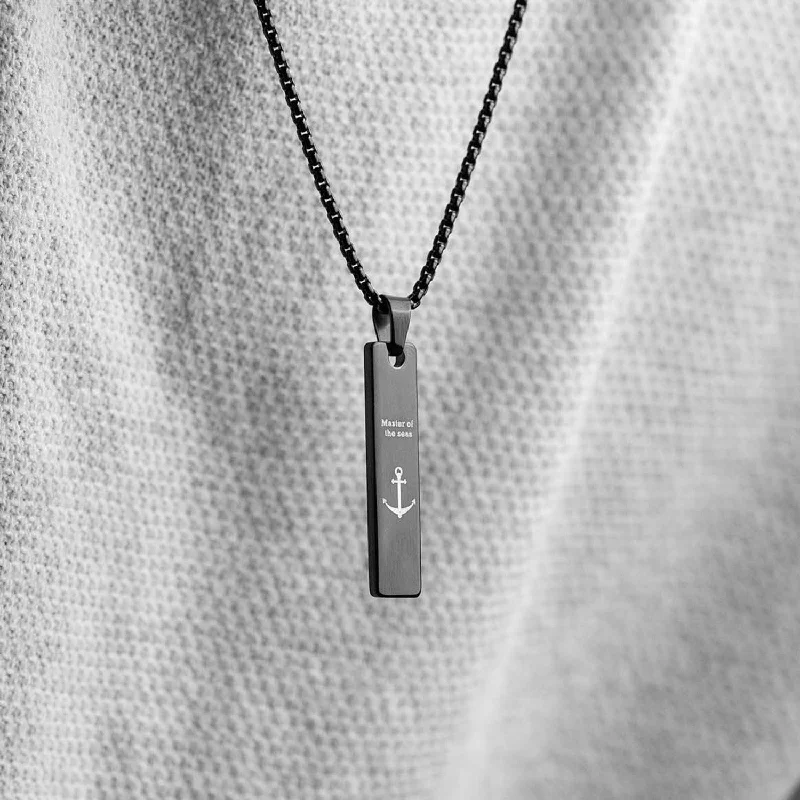 Men's Bracelets with Fashionable Details-Combat Mini Tag Necklace