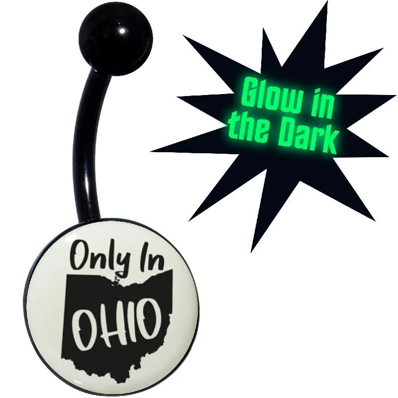 Designer Belly Rings for Exclusive Looks -Glow in the Dark Black Only in Ohio Belly Ring Designer Belly Rings for Exclusive Looks -Glow in the Dark Black Only in Ohio Belly Ring