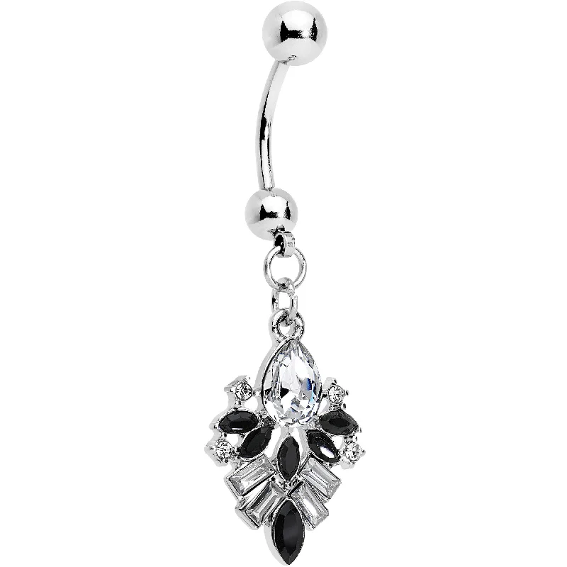 Belly Rings with Designer Accents for Bold Fashion -Clear Black Gem Colorful Daydream Dangle Belly Ring Belly Rings with Designer Accents for Bold Fashion -Clear Black Gem Colorful Daydream Dangle Belly Ring