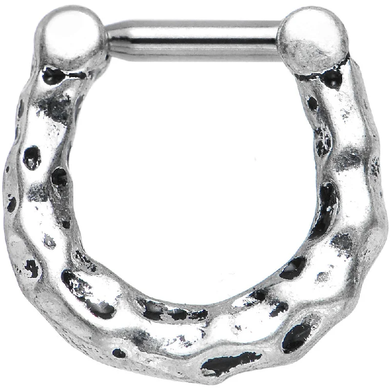 Elegant Nose Rings with Luxurious Look -14 Gauge 1/4 Distressed Horseshoe Septum Clicker Elegant Nose Rings with Luxurious Look -14 Gauge 1/4 Distressed Horseshoe Septum Clicker