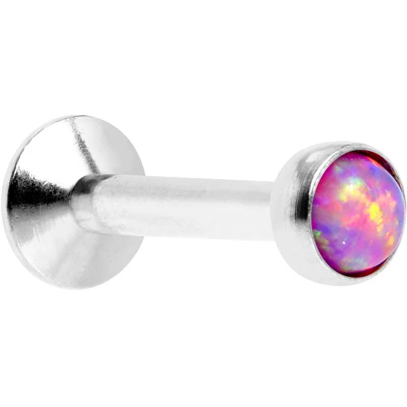 Women's Earrings – Elegant Designs for Every Personality--1/4 Pink Synthetic Opal Internally Threaded Daith Cartilage Tragus