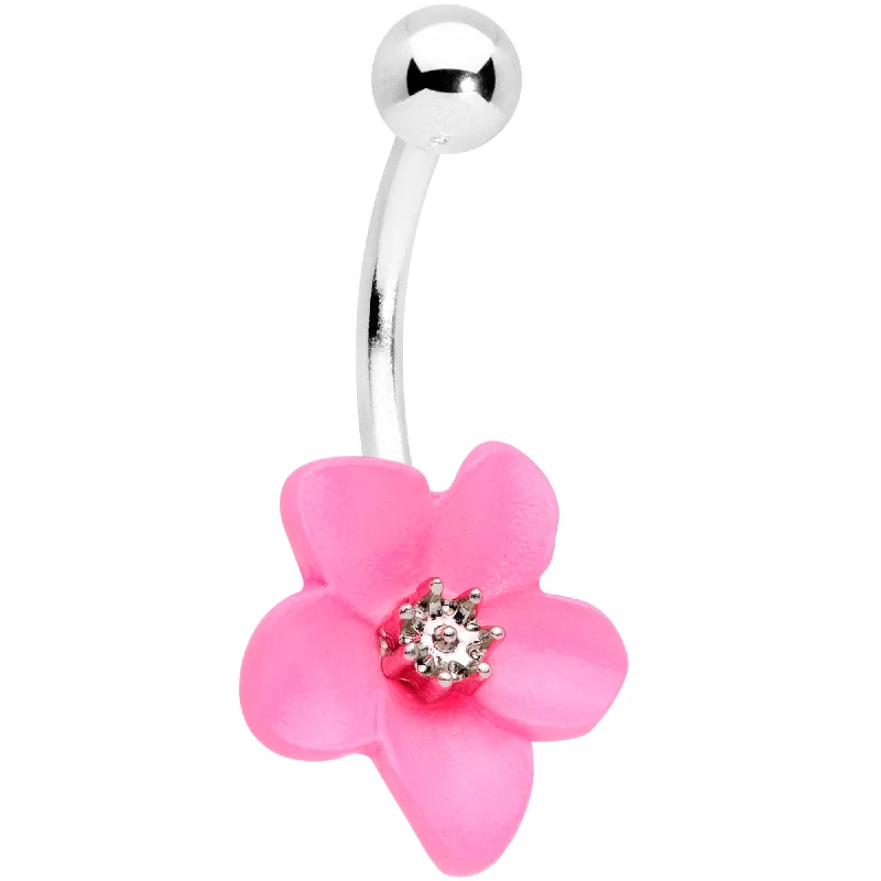 Beautiful Belly Rings with Stunning Accents -Spring Blossom Pretty Pink Flower Belly Ring Beautiful Belly Rings with Stunning Accents -Spring Blossom Pretty Pink Flower Belly Ring