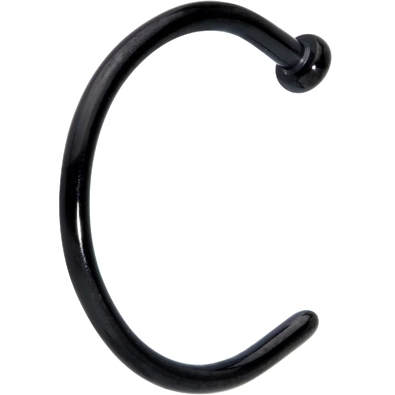 Stylish Nose Rings for Trendy Women -18 Gauge 3/8 Black PVD Implant Grade Titanium Disc Nose Hoop Stylish Nose Rings for Trendy Women -18 Gauge 3/8 Black PVD Implant Grade Titanium Disc Nose Hoop