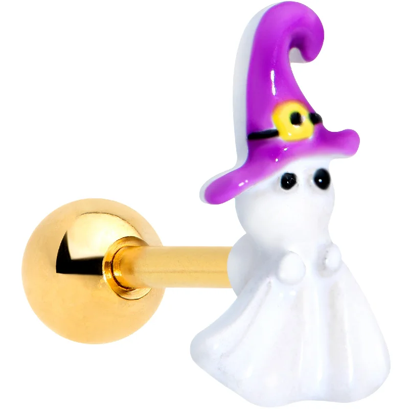 Women's Earrings – Elegant Designs for Every Personality--16 Gauge 1/4 Gold Tone Ghost Witch Halloween Cartilage Tragus Earring Women's Earrings – Elegant Designs for Every Personality--16 Gauge 1/4 Gold Tone Ghost Witch Halloween Cartilage Tragus Earring