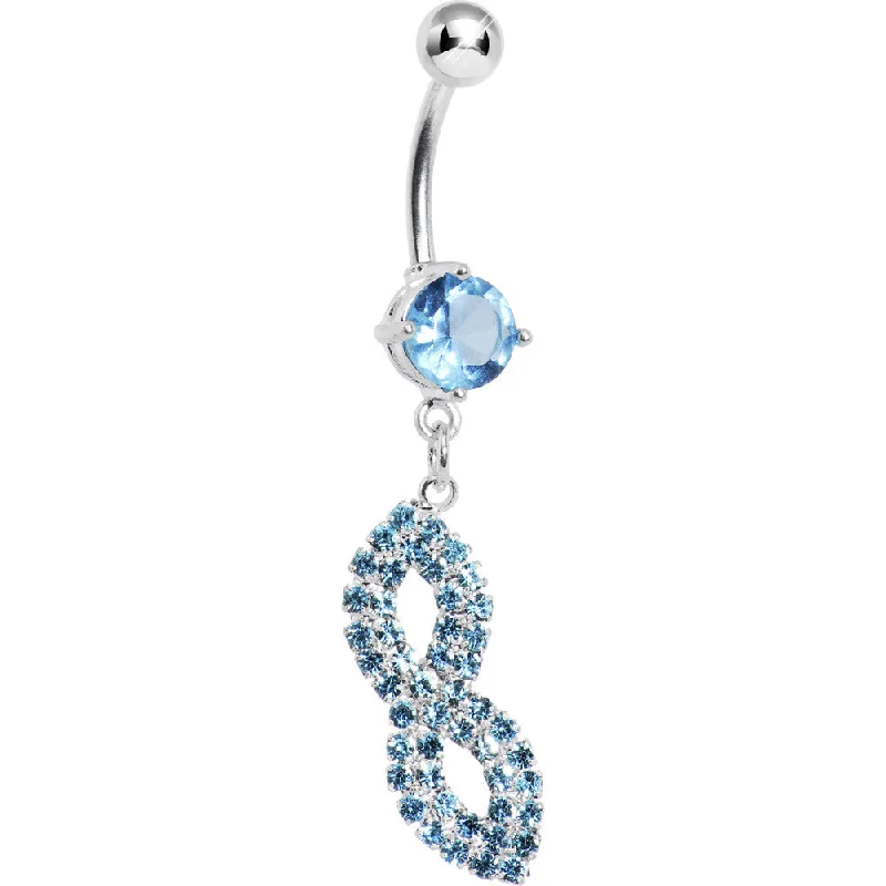 Designer Belly Rings for Dazzling Effect -Aqua Gem Masquerade Mask Belly Ring