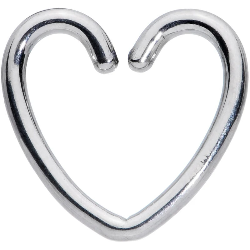 Comfortable Lip Rings for Sensitive Skin16 Gauge 1/4 Grade 23 Titanium Hollow Heart Closure Ring