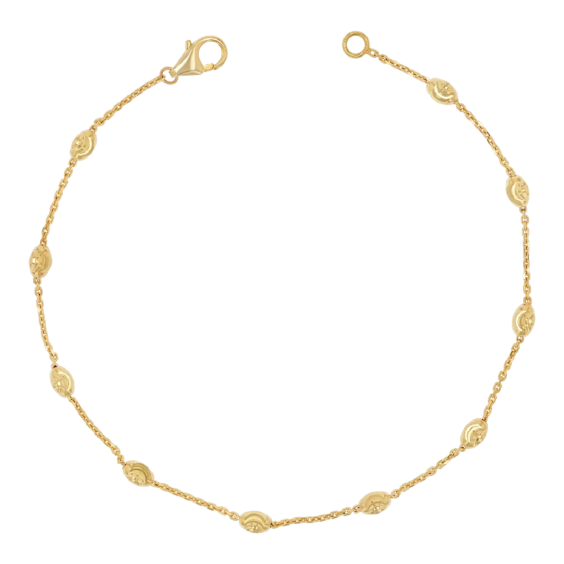 Trendy Bracelets for Men with Adjustable Size-Spaced Mooncut Bead Bracelet