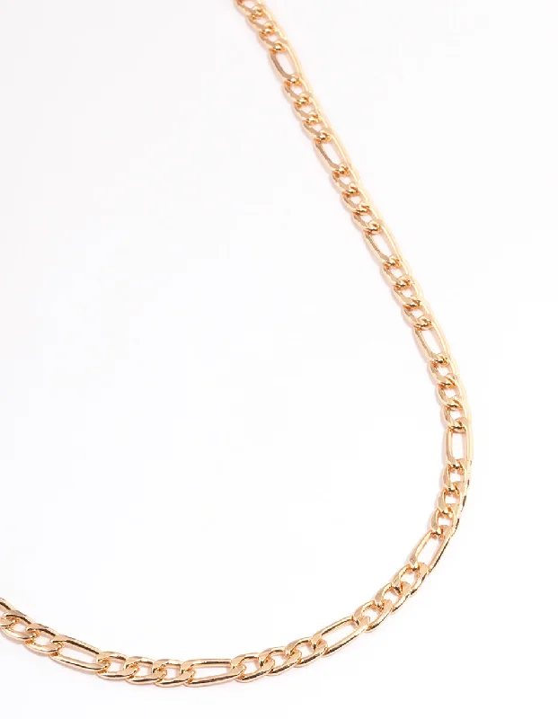 Shop Classic Women's Necklaces & Pendants with a Modern Twist-Gold Classic Figaro Chain Necklace Shop Classic Women's Necklaces & Pendants with a Modern Twist-Gold Classic Figaro Chain Necklace