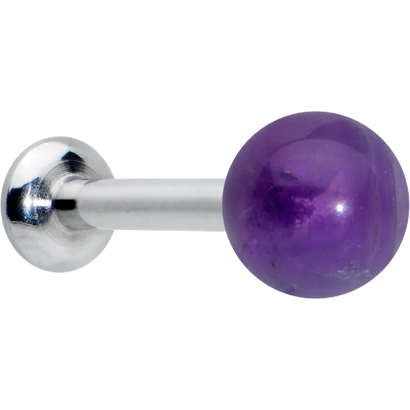 Beautiful Lip Rings with Sparkling Accents16 Gauge 1/4 Elegant Purple Amethyst Internal Threaded Labret Tragus