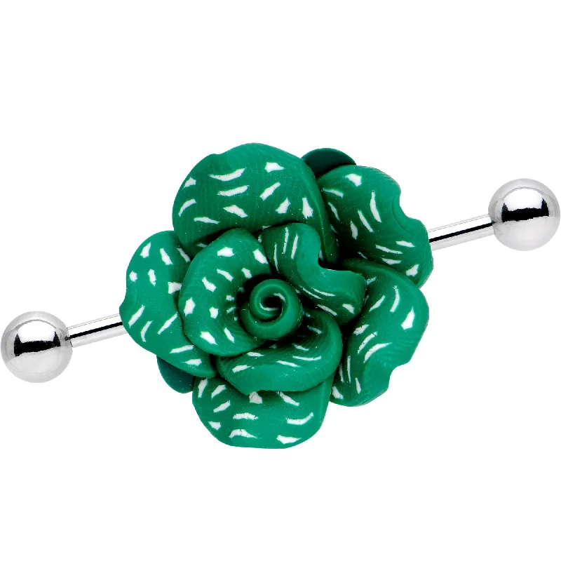 Women's Earrings – Elegant Designs for Every Personality--Handcrafted Beautiful Succulent Flower Industrial Barbell 32mm Women's Earrings – Elegant Designs for Every Personality--Handcrafted Beautiful Succulent Flower Industrial Barbell 32mm