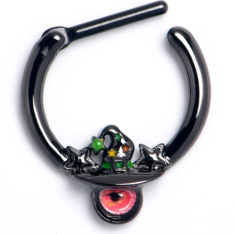Women's Earrings – Elegant Designs for Every Personality--16 Gauge 5/16 Black Red Eye Witch Hat Cartilage Clicker Women's Earrings – Elegant Designs for Every Personality--16 Gauge 5/16 Black Red Eye Witch Hat Cartilage Clicker