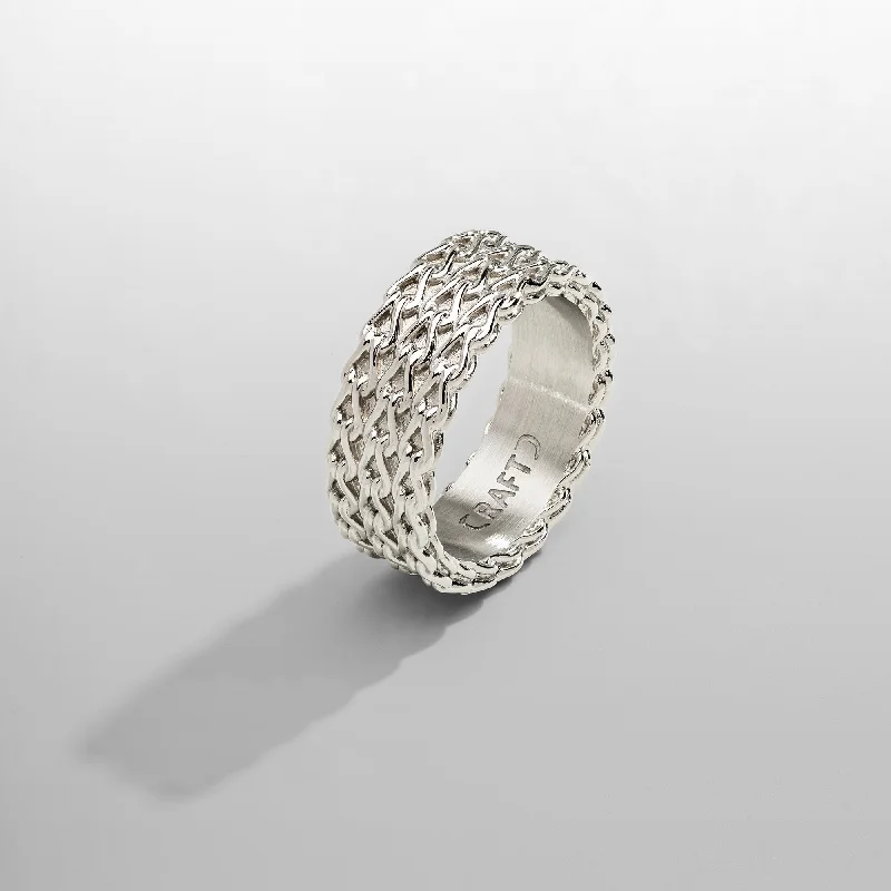 Top Men's Rings – Crafted for Every Style  Rope Stack Ring (Silver)