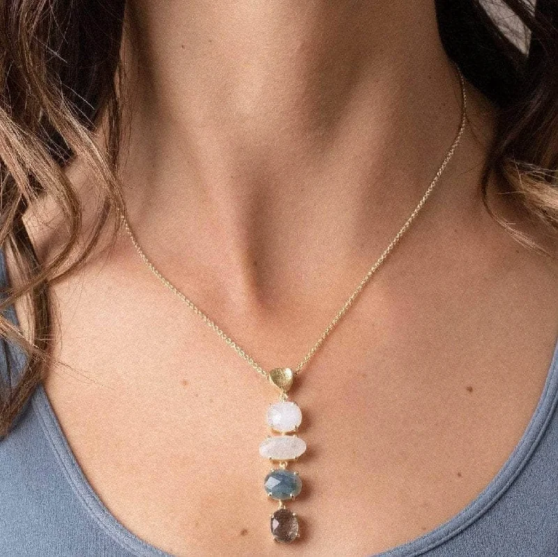 Shop Classic Women's Necklaces & Pendants with a Modern Twist-Eliza Labradorite & Moonstone Necklace Shop Classic Women's Necklaces & Pendants with a Modern Twist-Eliza Labradorite & Moonstone Necklace