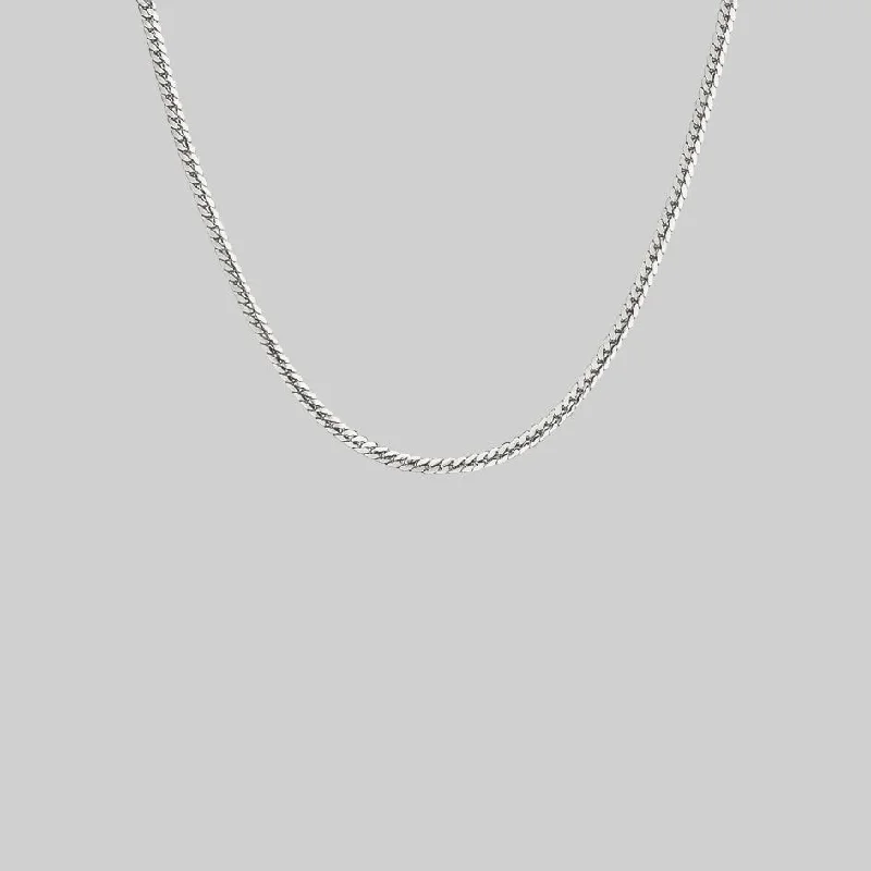 Shop Classic Women's Necklaces & Pendants with a Modern Twist-Fine Snake Chain Collar - Silver Shop Classic Women's Necklaces & Pendants with a Modern Twist-Fine Snake Chain Collar - Silver