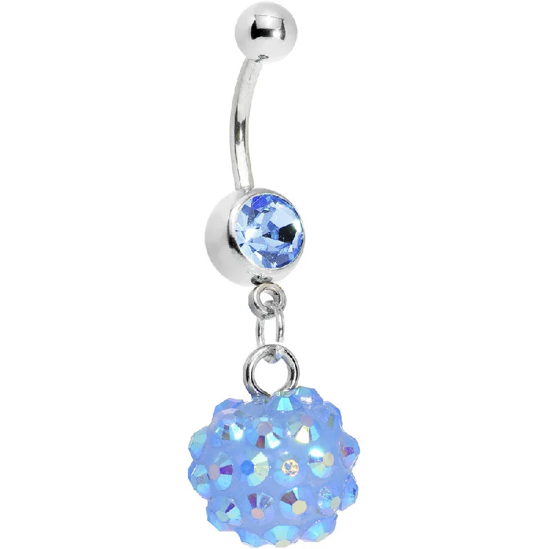 Unique Belly Rings with Creative Details -Sky Blue Gem Cluster Belly Ring