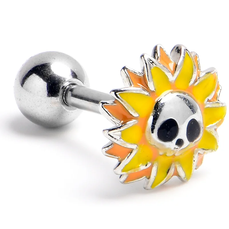Women's Earrings – Elegant Designs for Every Personality--16 Gauge 1/4 Sunflower Skull Cartilage Tragus Earring Women's Earrings – Elegant Designs for Every Personality--16 Gauge 1/4 Sunflower Skull Cartilage Tragus Earring
