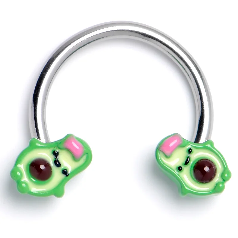 Women's Earrings – Elegant Designs for Every Personality--16 Gauge 3/8 Cutie Avocado Horseshoe Circular Barbell Women's Earrings – Elegant Designs for Every Personality--16 Gauge 3/8 Cutie Avocado Horseshoe Circular Barbell