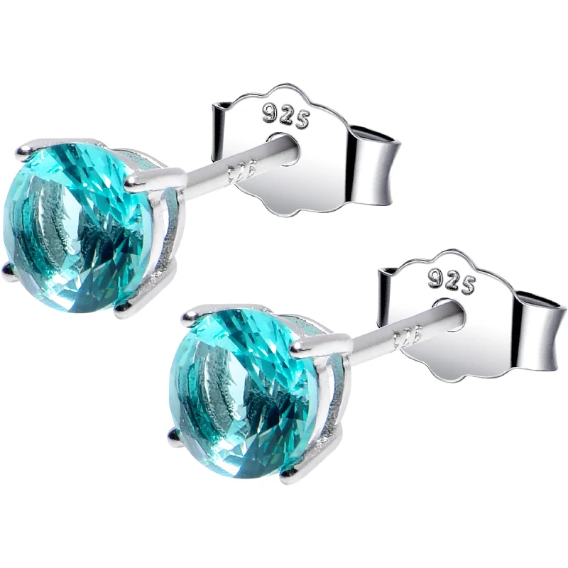 Women's Earrings – Elegant Designs for Every Personality--5mm CZ 925 Sterling Silver December Birthstone Stud Earrings