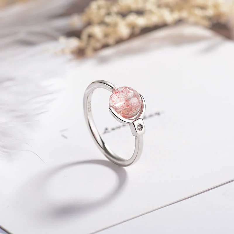 Chic Women's Rings for Fashion-Forward Looks-Buddha Stones Pink Crystal Soothing Rotation Ring Chic Women's Rings for Fashion-Forward Looks-Buddha Stones Pink Crystal Soothing Rotation Ring