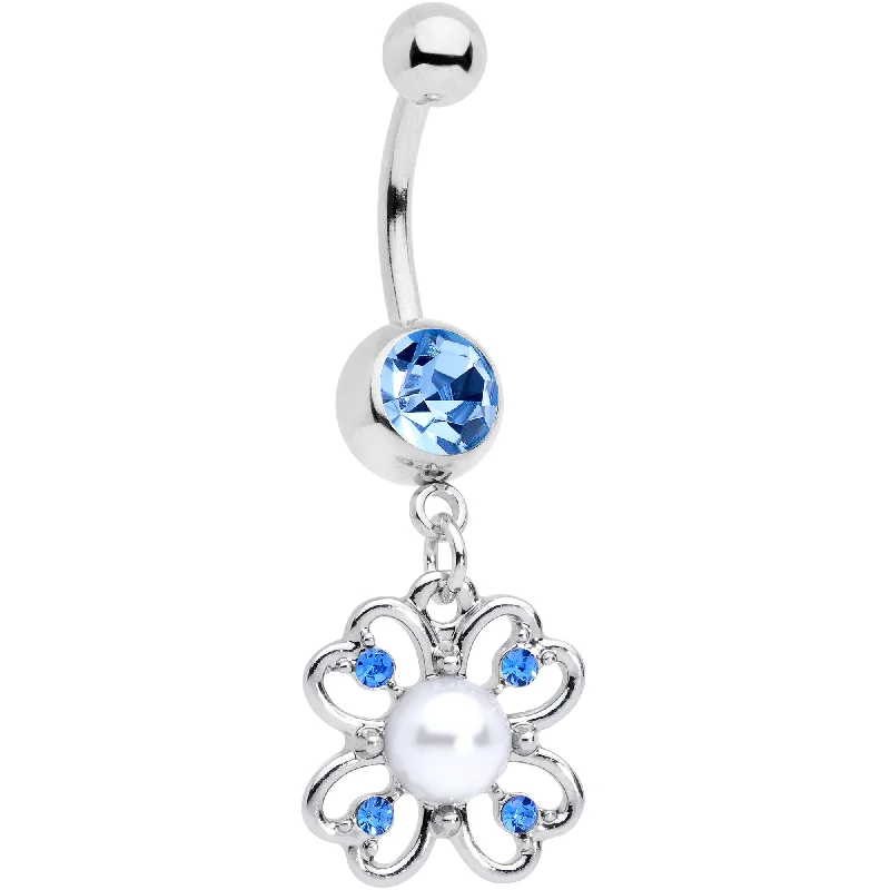 Chic Belly Rings for Stylish Looks -Light Blue Gem Shamrock St Patricks Day Dangle Belly Ring Chic Belly Rings for Stylish Looks -Light Blue Gem Shamrock St Patricks Day Dangle Belly Ring