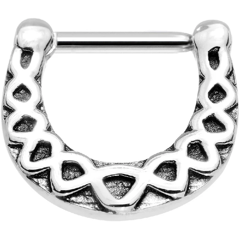 Fashion-Forward Nose Rings -14 Gauge 5/16 Steel Trim Triangles Septum Clicker