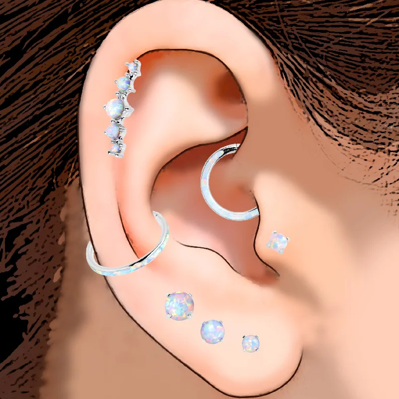 Women's Earrings – Elegant Designs for Every Personality--White Opal Ear Curation
