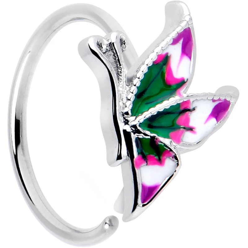 Stylish Nose Rings for Every Occasion -20 Gauge 5/16 Profile Butterfly Nose Hoop