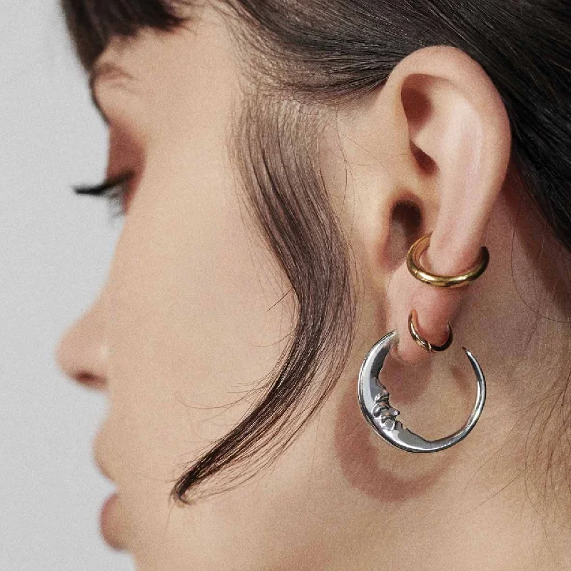 Women's Earrings – Elegant Designs for Every Personality--GOOD NIGHT. Man in the Moon Crescent Earrings - Silver Women's Earrings – Elegant Designs for Every Personality--GOOD NIGHT. Man in the Moon Crescent Earrings - Silver