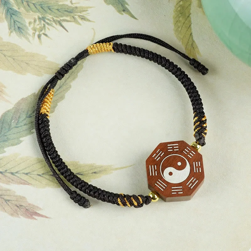 Men's Bracelets with Fashionable Details-Buddha Stones Small Leaf Red Sandalwood Jujube Wood Ebony Wood Silver Inlaid Yin Yang Bagua Big Dipper Protection Bracelet Men's Bracelets with Fashionable Details-Buddha Stones Small Leaf Red Sandalwood Jujube Wood Ebony Wood Silver Inlaid Yin Yang Bagua Big Dipper Protection Bracelet