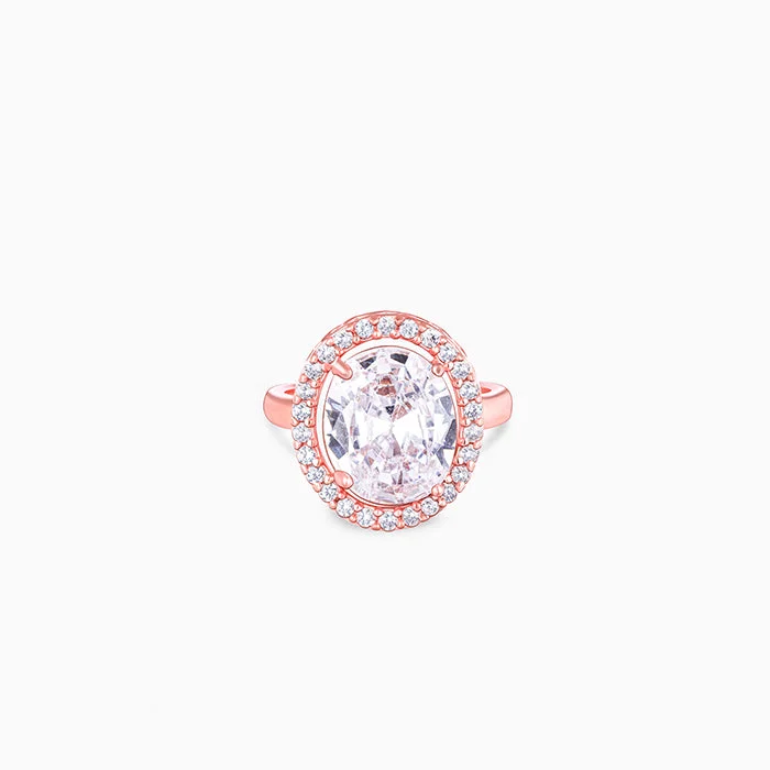 Chic Women's Rings for Fashion-Forward Looks-Anushka Sharma Rose Gold Solitaire Ring