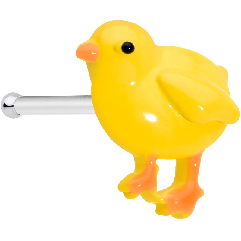Glamorous Nose Rings for Fashion -20 Gauge 1/4 Yellow Easter Chick Nose Bone