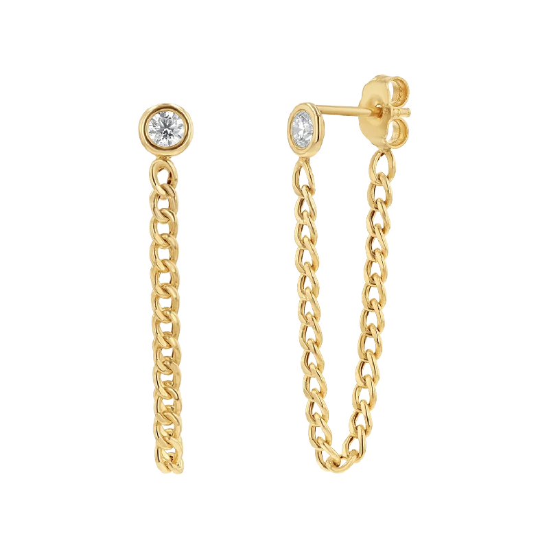 Women's Earrings – Elegant Designs for Every Personality--Cuban Link Drop Chain Diamond Earring Women's Earrings – Elegant Designs for Every Personality--Cuban Link Drop Chain Diamond Earring