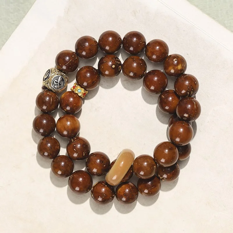 Men's Casual Bracelets-Buddha Stones Tibetan Natural Purple Gold Rat Bodhi Seed Wealth Double Wrap Bracelet Men's Casual Bracelets-Buddha Stones Tibetan Natural Purple Gold Rat Bodhi Seed Wealth Double Wrap Bracelet