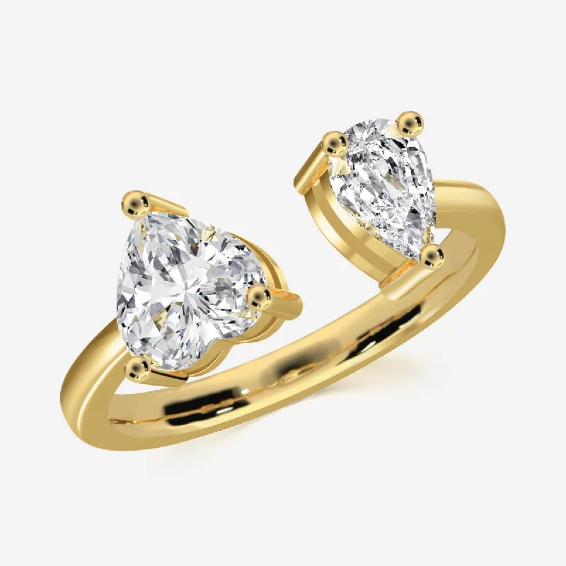 Chic Women's Rings for Fashion-Forward Looks-Endearing Toi Et Moi Ring