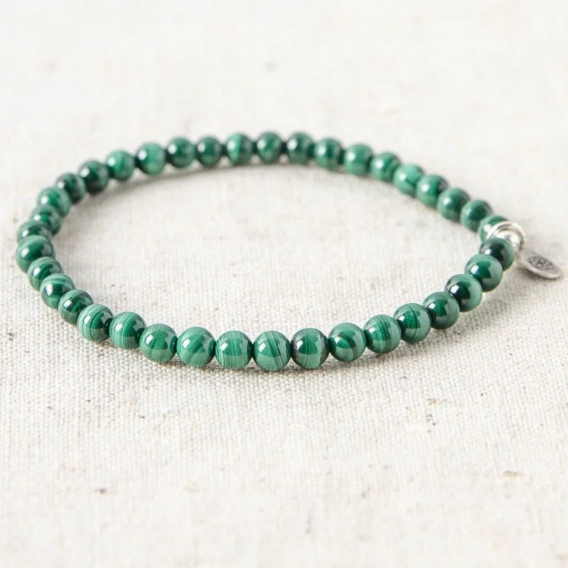 Antique Bangles for Women-Genuine Malachite Energy Bracelet