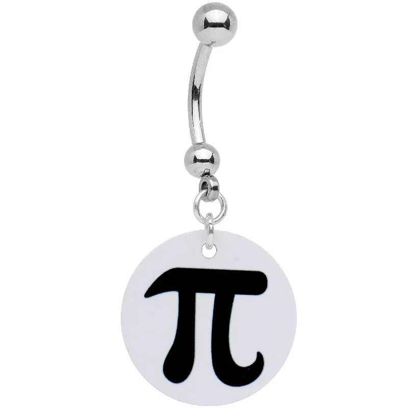 Designer Belly Rings with Creative Details -Handcrafted Mathematical Symbol Pi Dangle Belly Ring Designer Belly Rings with Creative Details -Handcrafted Mathematical Symbol Pi Dangle Belly Ring