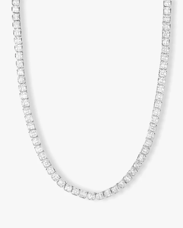 Shop Classic Women's Necklaces & Pendants with a Modern Twist-Duchess Tennis Necklace - Silver|White Diamondettes Shop Classic Women's Necklaces & Pendants with a Modern Twist-Duchess Tennis Necklace - Silver|White Diamondettes