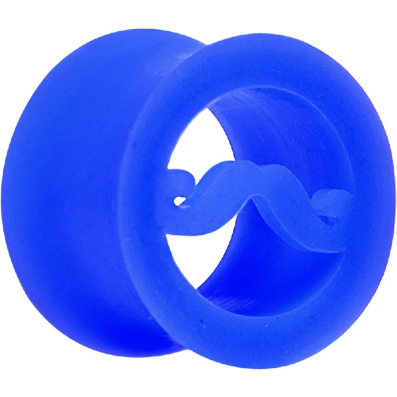 Women's Earrings – Elegant Designs for Every Personality--9/16 Blue Silicone Dapper Mustache Tunnel Plug Women's Earrings – Elegant Designs for Every Personality--9/16 Blue Silicone Dapper Mustache Tunnel Plug