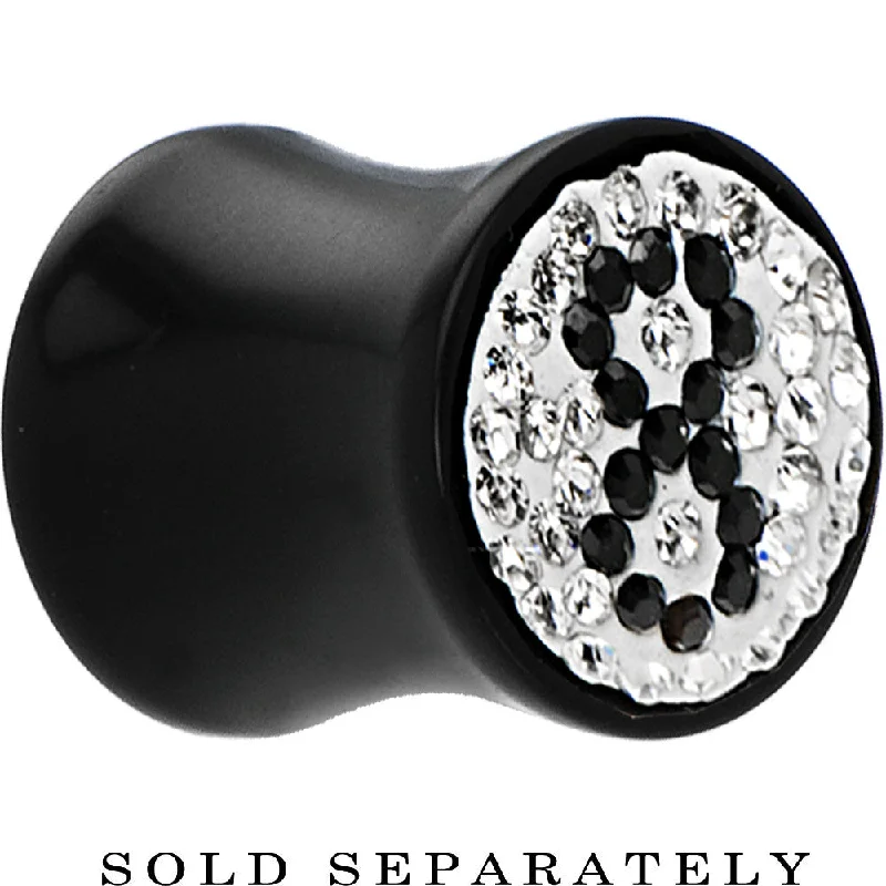 Women's Earrings – Elegant Designs for Every Personality--1/2 Gauge Crystal 8 Ball Saddle Plug