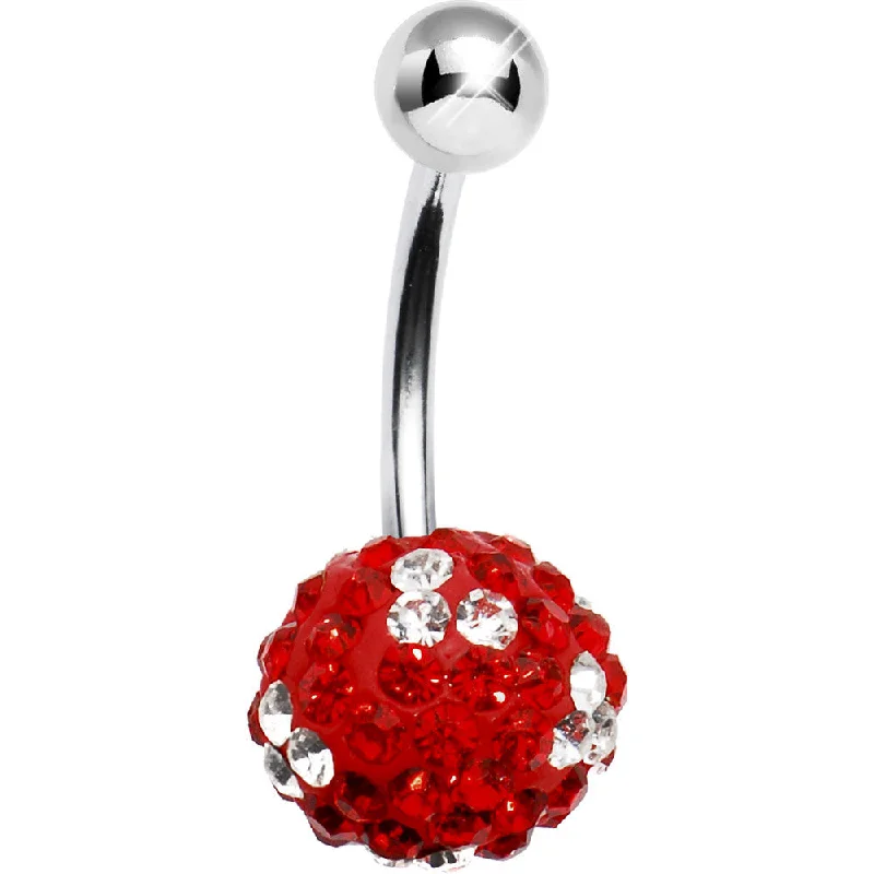 Trendy Belly Rings for Bold Fashionistas -Red Clear Crystal Belly Ring
