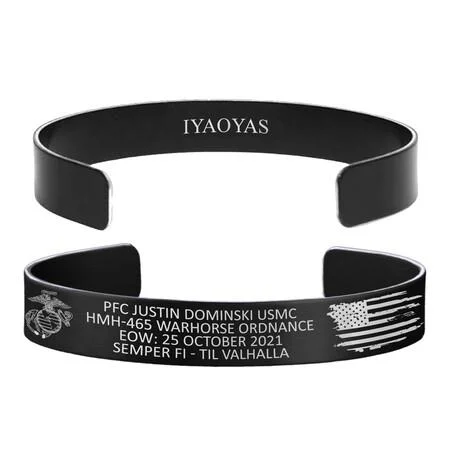 Men's Bracelets with Durable Materials-PFC Justin Clay Dominski Memorial Band – Hosted by the Dominski Family Men's Bracelets with Durable Materials-PFC Justin Clay Dominski Memorial Band – Hosted by the Dominski Family
