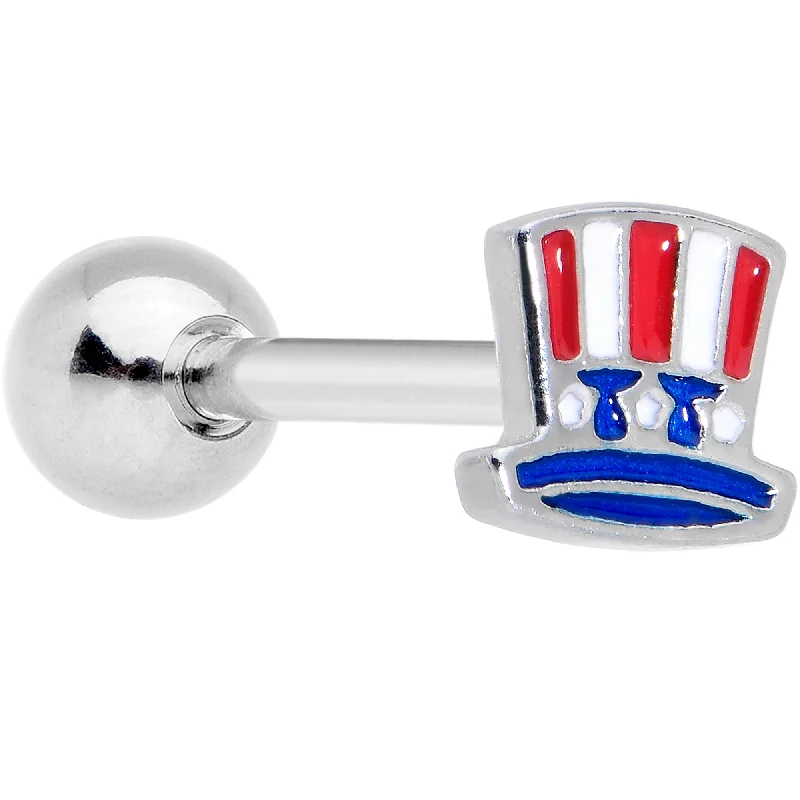 Women's Earrings – Elegant Designs for Every Personality--16 Gauge 1/4 Patriotic Uncle Sam Top Hat Cartilage Tragus Earring Women's Earrings – Elegant Designs for Every Personality--16 Gauge 1/4 Patriotic Uncle Sam Top Hat Cartilage Tragus Earring
