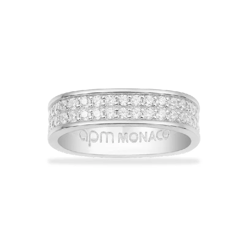 Chic Women's Rings for Fashion-Forward Looks-Chunky Pavé Ring