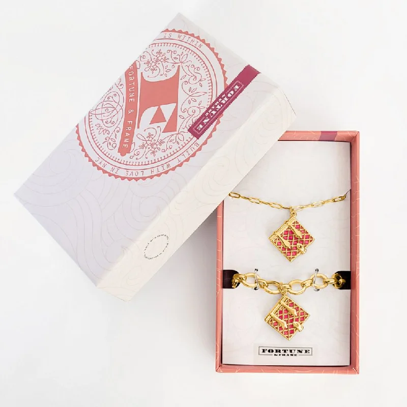 Shop Classic Women's Necklaces & Pendants with a Modern Twist-Secret Diary Book Locket & Bracelet Gift Set (Magenta) - Gold Shop Classic Women's Necklaces & Pendants with a Modern Twist-Secret Diary Book Locket & Bracelet Gift Set (Magenta) - Gold