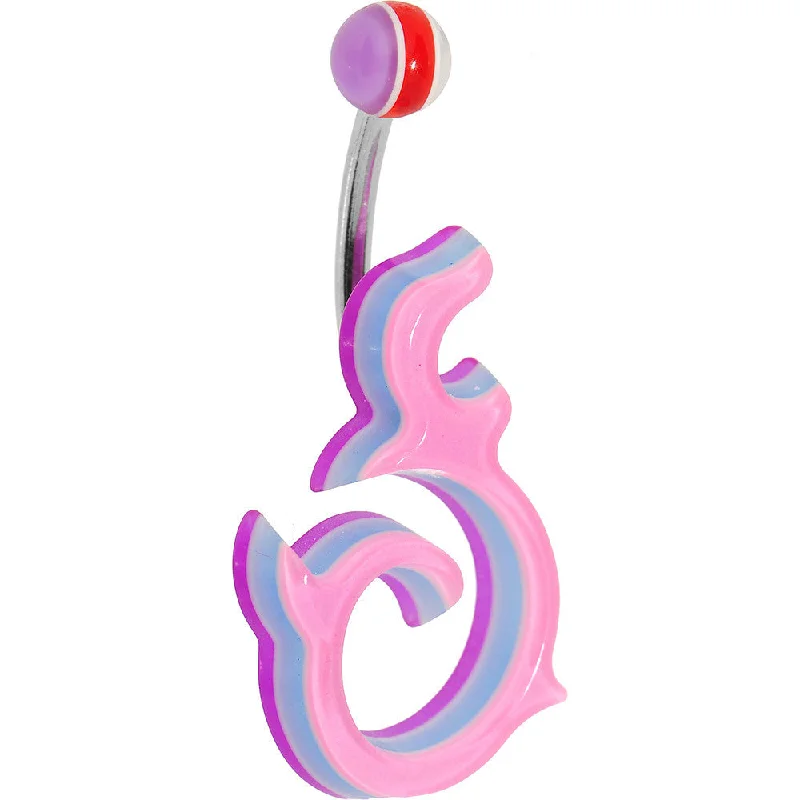 Unique Belly Rings for Bold Style -Light Pink Acrylic Multi Layered Left Tribal Dragon Belly Ring Unique Belly Rings for Bold Style -Light Pink Acrylic Multi Layered Left Tribal Dragon Belly Ring